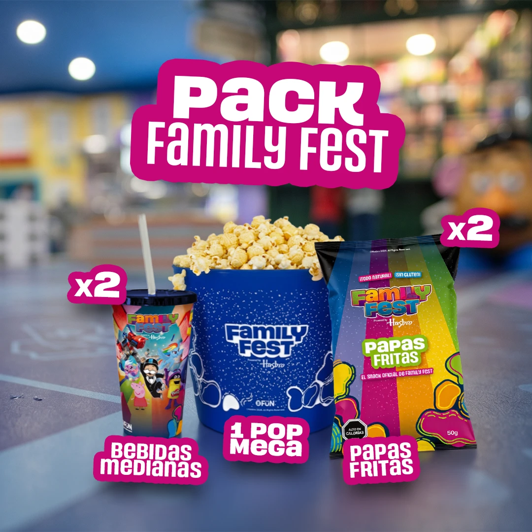 Bebida, Mega Pop, Papas - Hasbro Family Fest